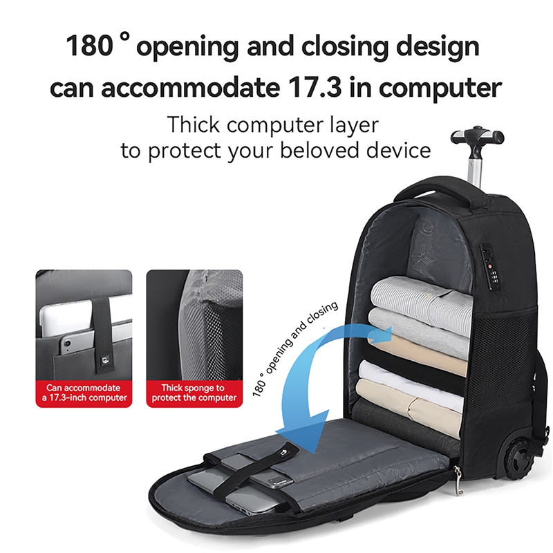 Crossgear 17" Backpack with 2 wheels black