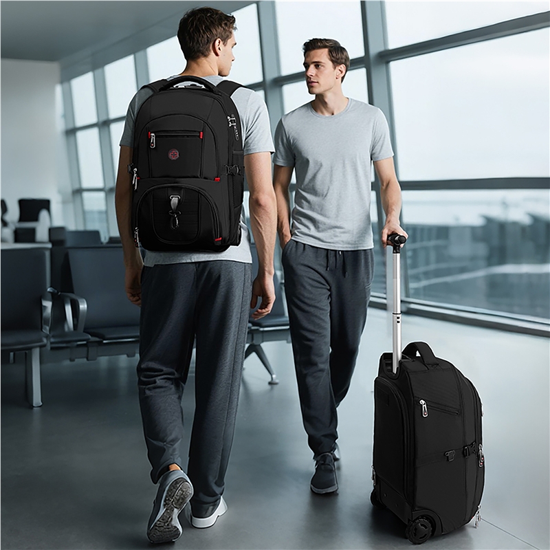 Crossgear 17" Backpack with 2 wheels black