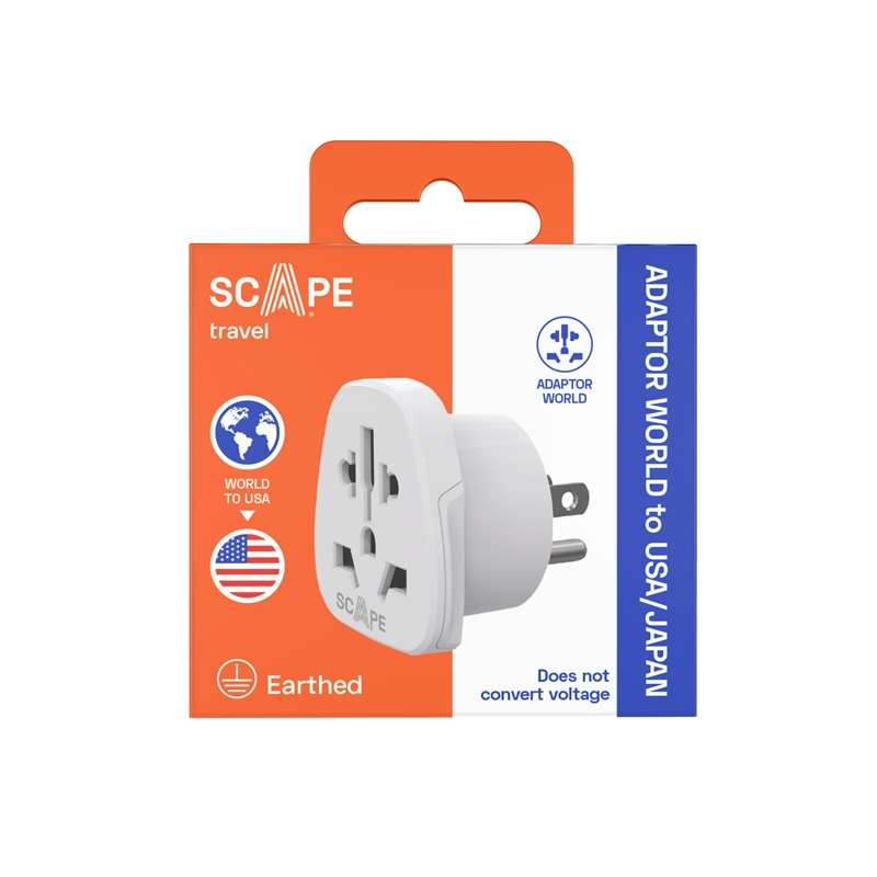Scape Travel World to US Travel Adapter