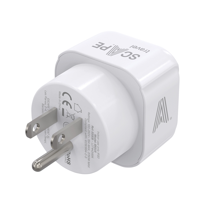 Scape Travel EU Schuko to US Adapter with plug