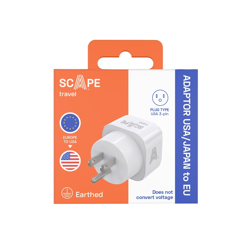 Scape Travel EU Schuko to US Adapter with plug
