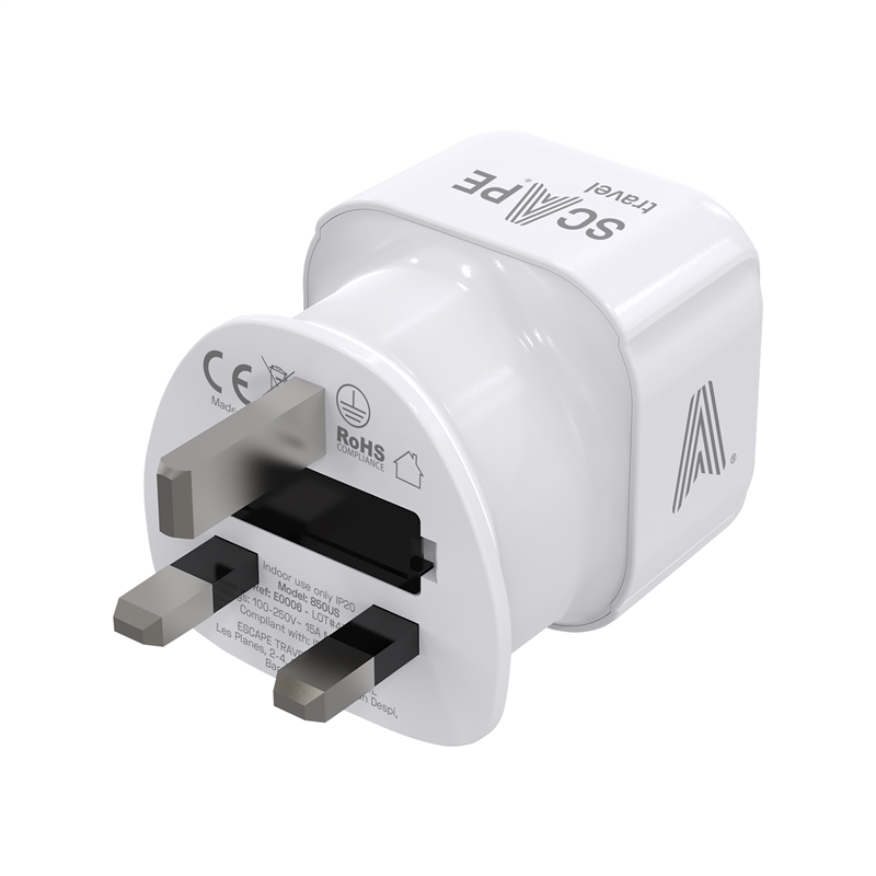 Scape Travel EU Schuko to UK Adapter with plug