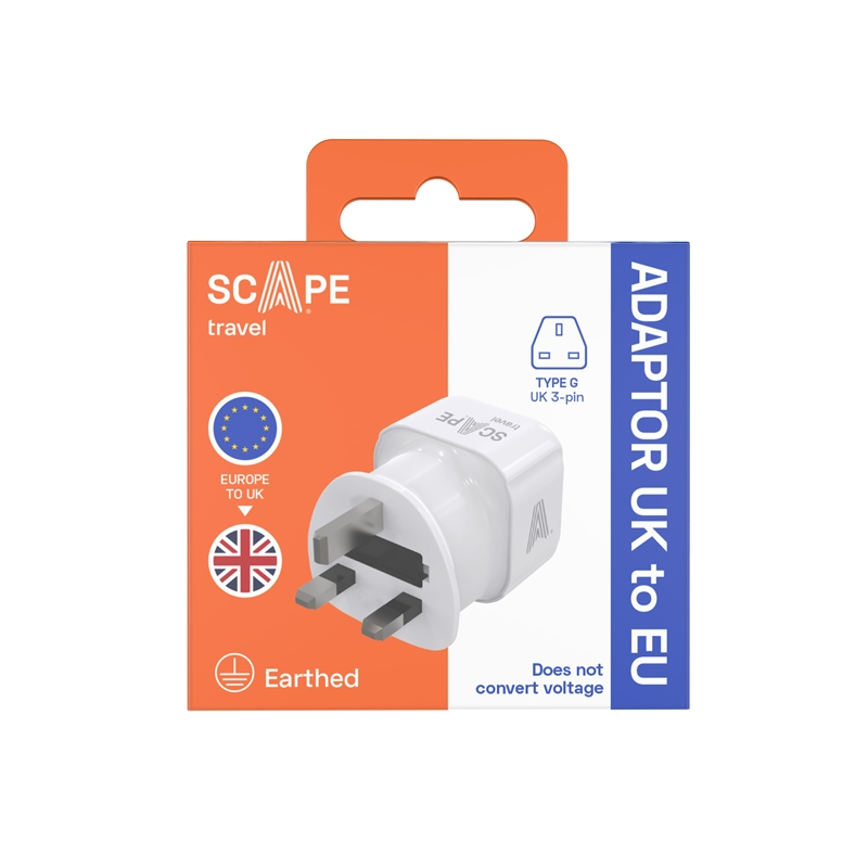 Scape Travel EU Schuko to UK Adapter with plug
