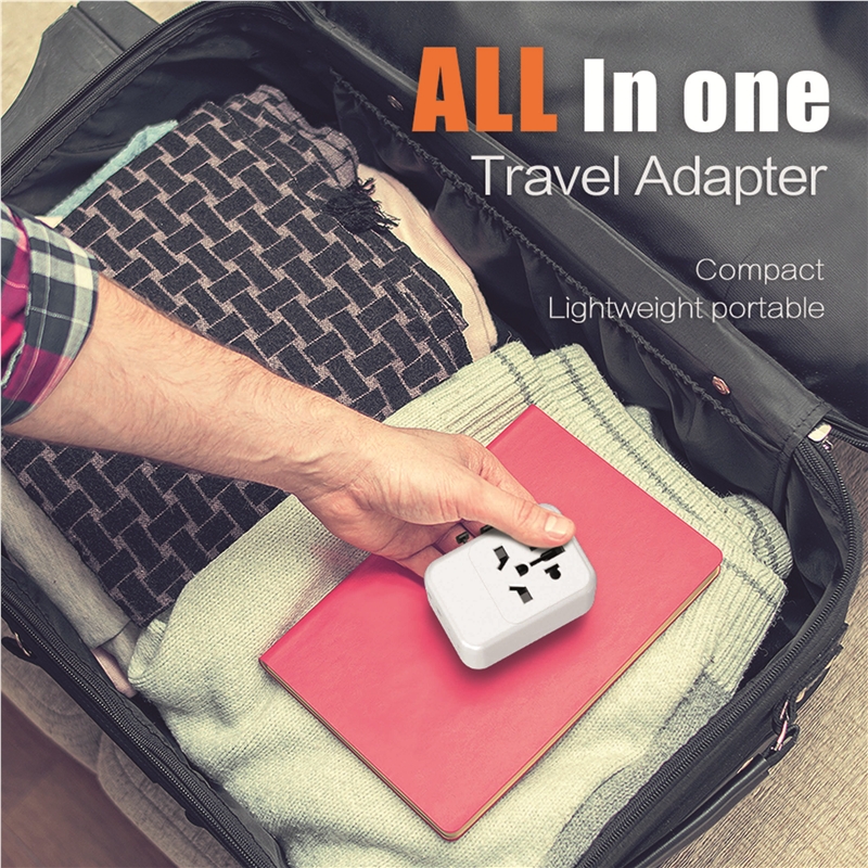 Scape Travel World Travel Adapter with 2 USB-C + 2 USB-A 21W