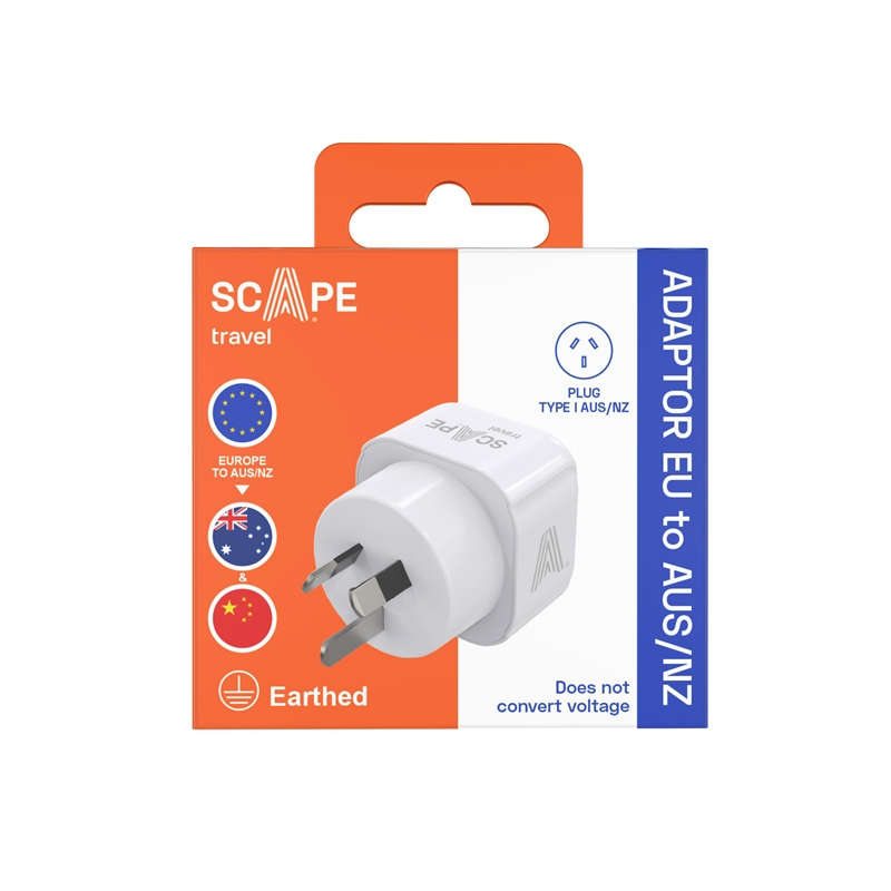 Scape Travel EU Schuko to Australia/China Adapter with plug
