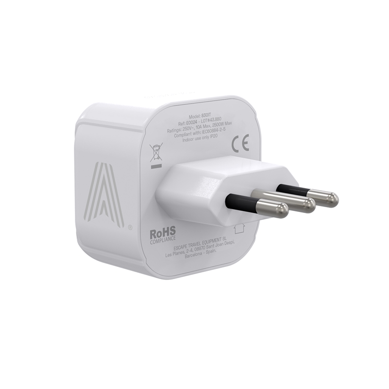 Scape Travel EU Schuko to Italy Adapter with plug