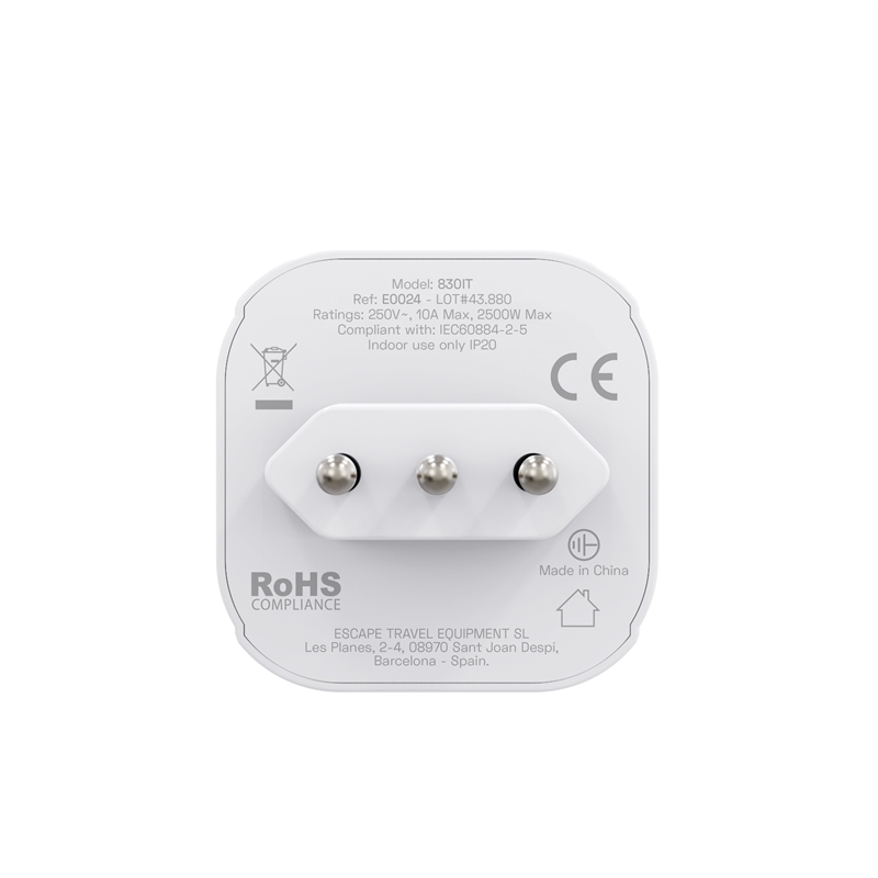 Scape Travel EU Schuko to Italy Adapter with plug