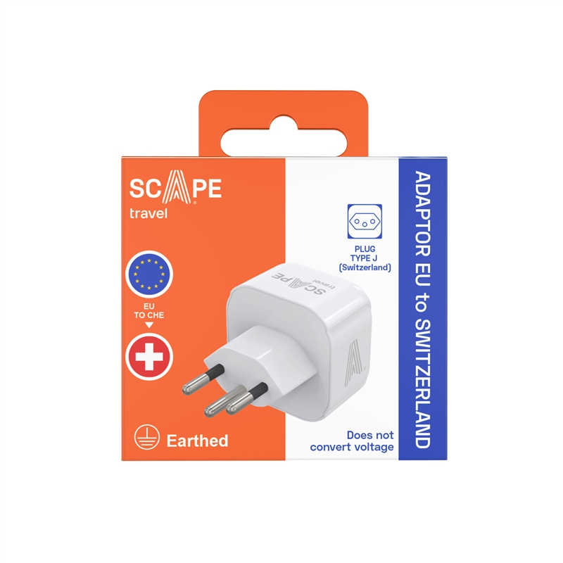 Scape Travel EU Schuko to Switzerland Adapter with plug