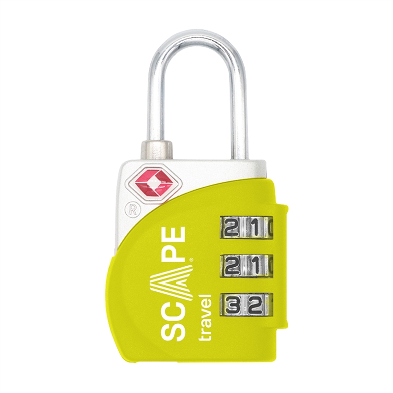 Scape Travel TSA combination padlock (blue, red, yellow)