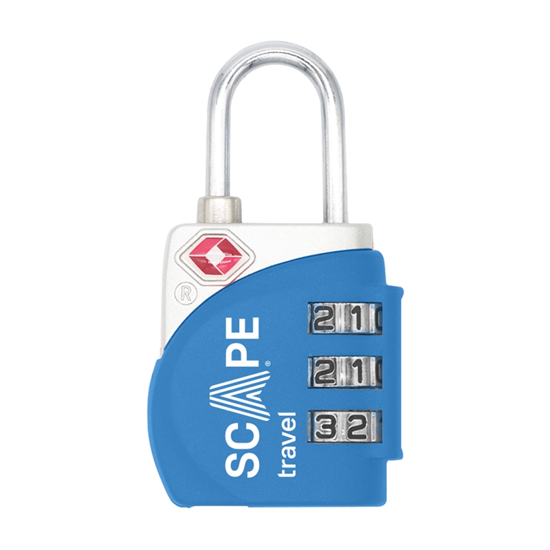 Scape Travel TSA combination padlock (blue, red, yellow)