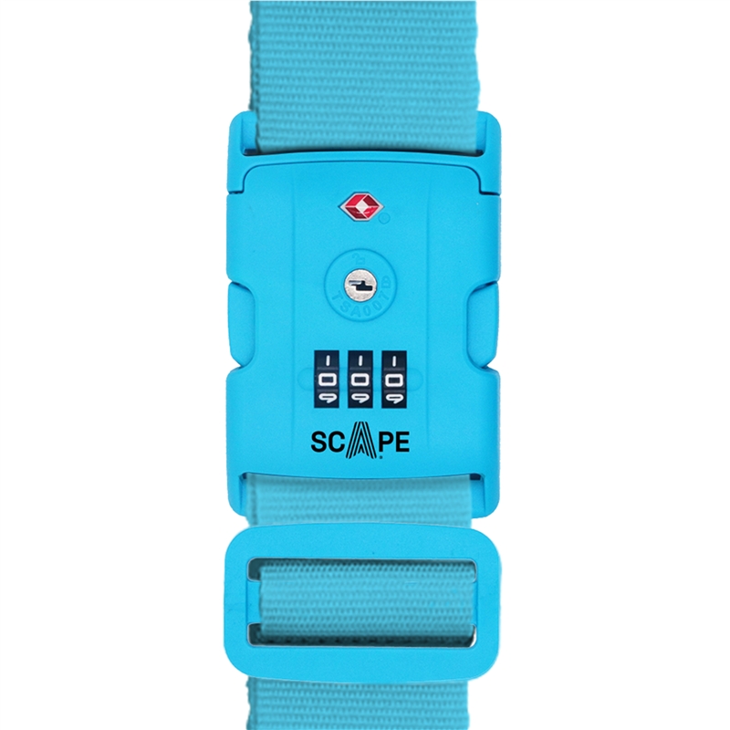 Scape Travel TSA combination luggage strap (blue, red)
