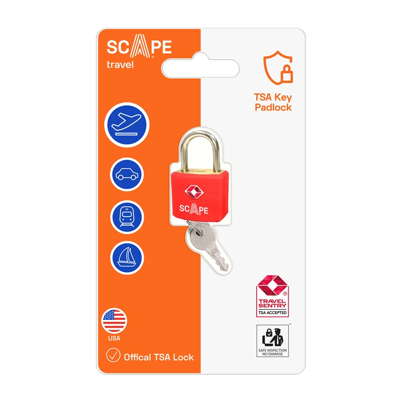 Scape Travel TSA padlock red