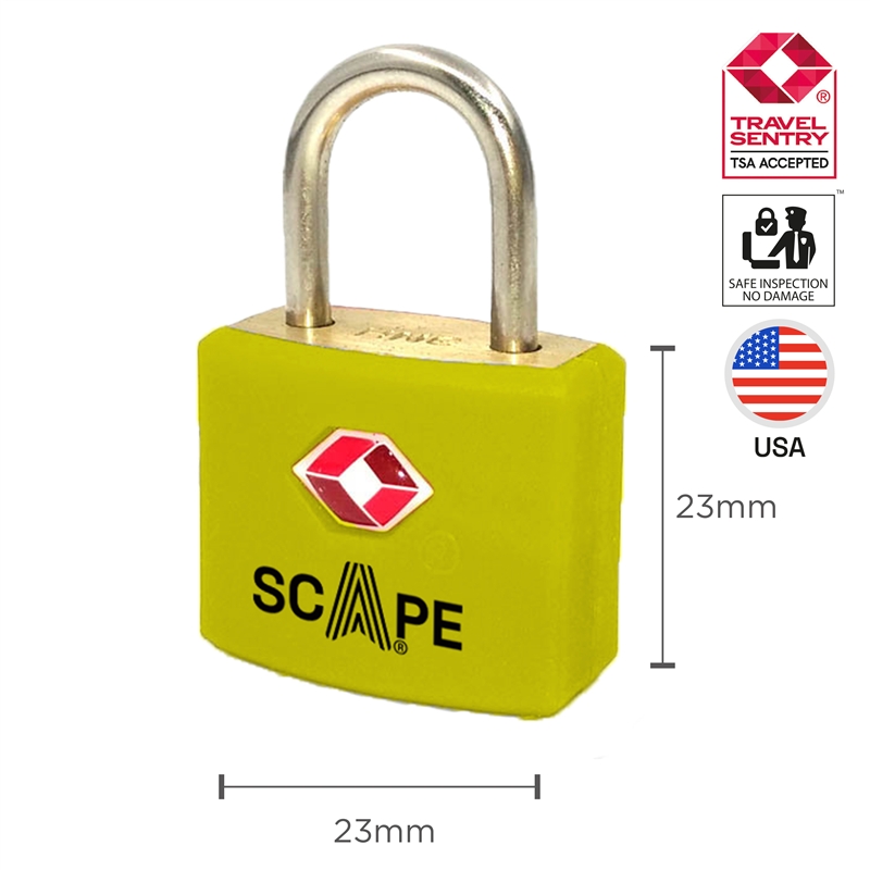 Scape Travel TSA padlock yellow