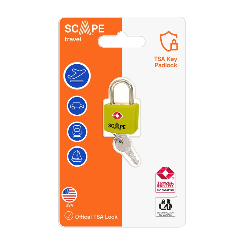 Scape Travel TSA padlock yellow