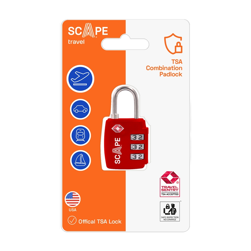 Scape Travel TSA combination red