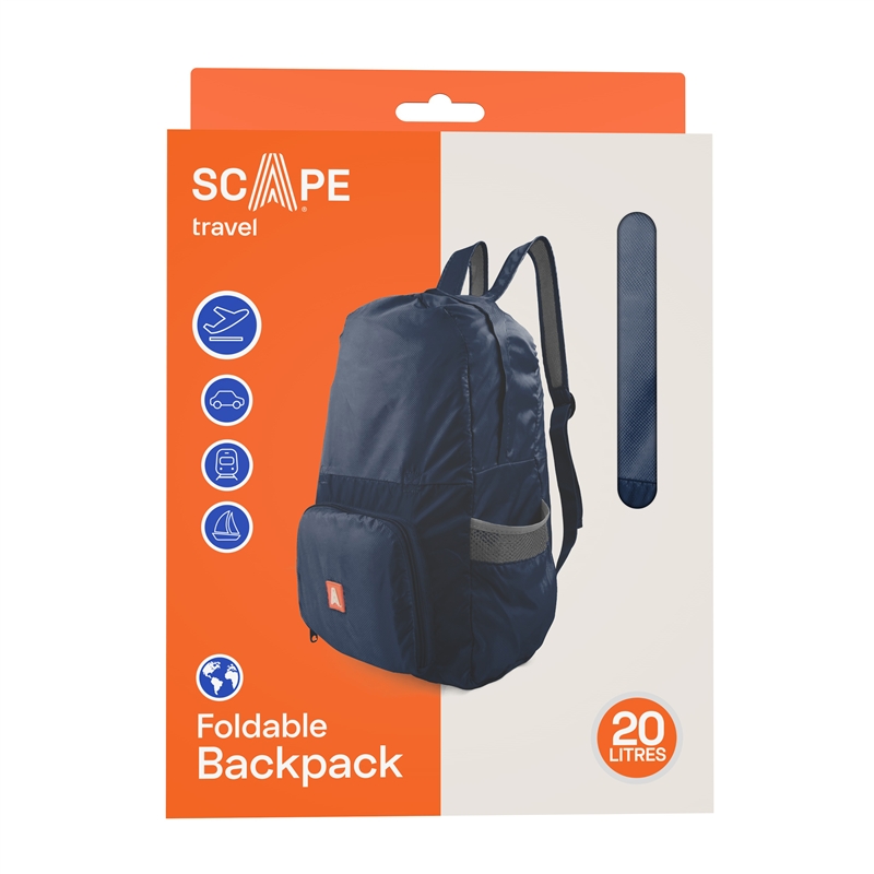 Scape Travel foldable backpack 20L blue