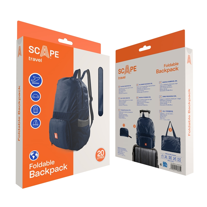 Scape Travel foldable backpack 20L blue