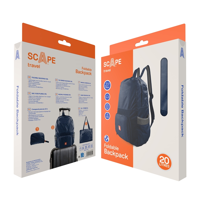 Scape Travel foldable backpack 20L blue