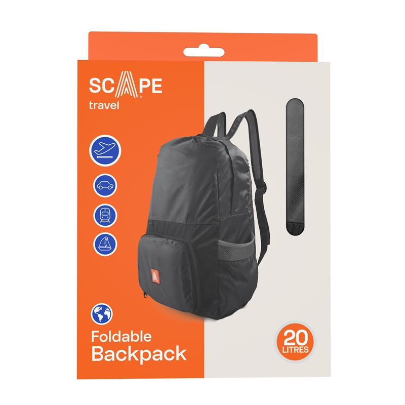 Scape Travel foldable backpack 20L black