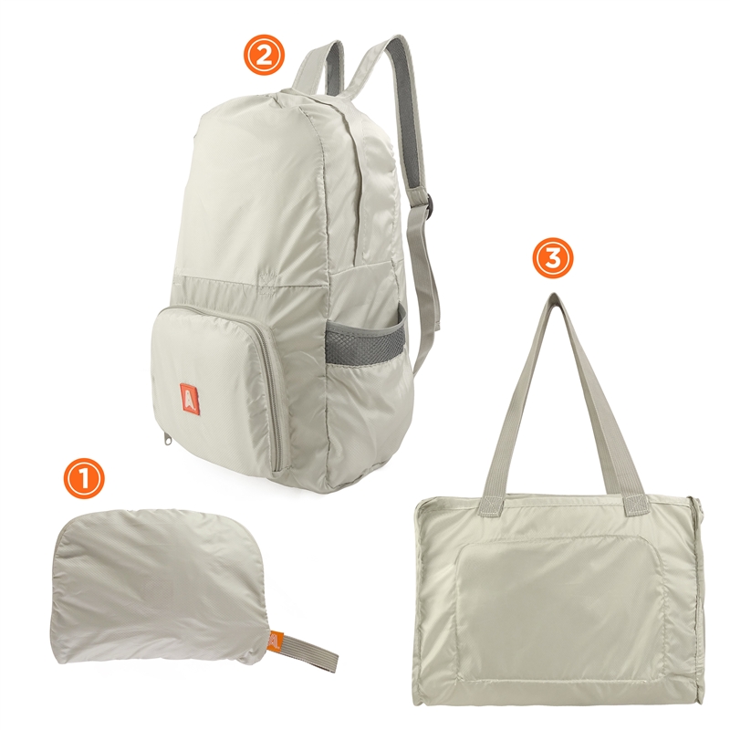 Scape Travel foldable backpack 20L light grey