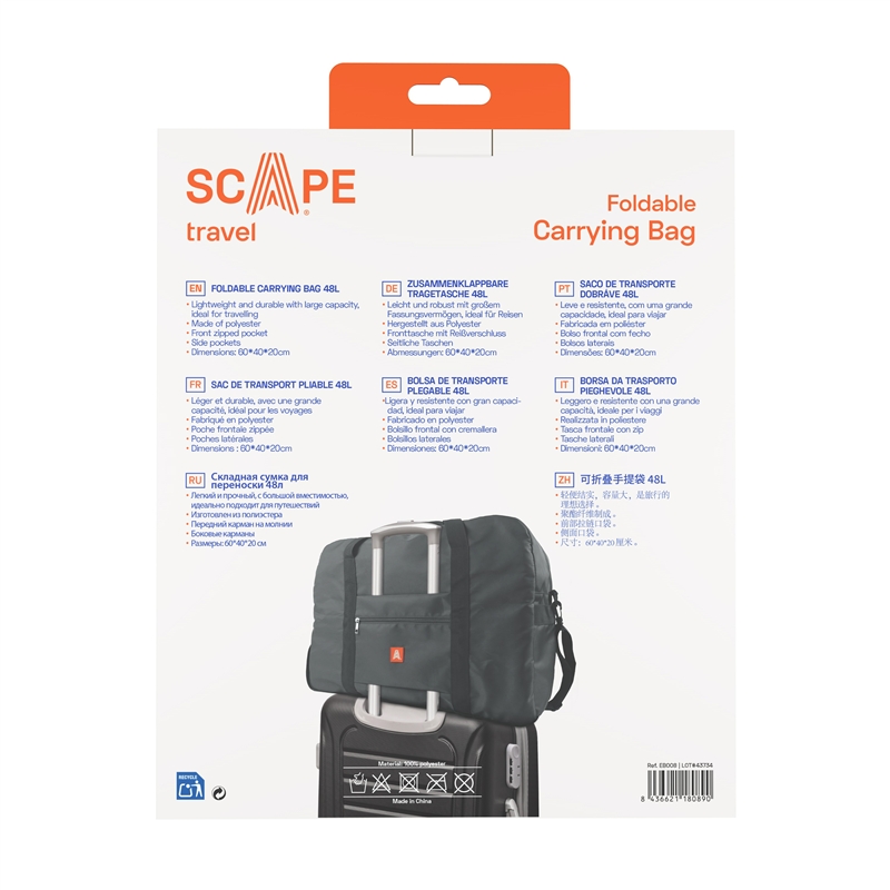 Scape Travel foldable Carrying bag 48L grey