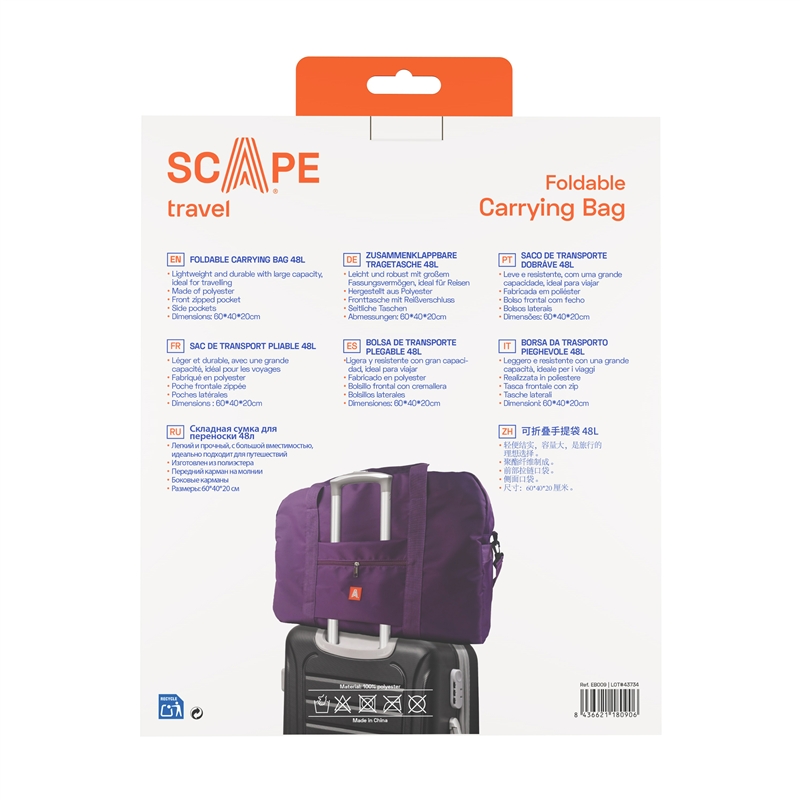 Scape Travel foldable Carrying bag 48L purple