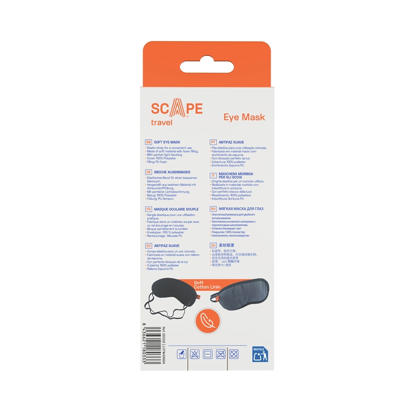 Scape Travel Eye mask with elastic band black