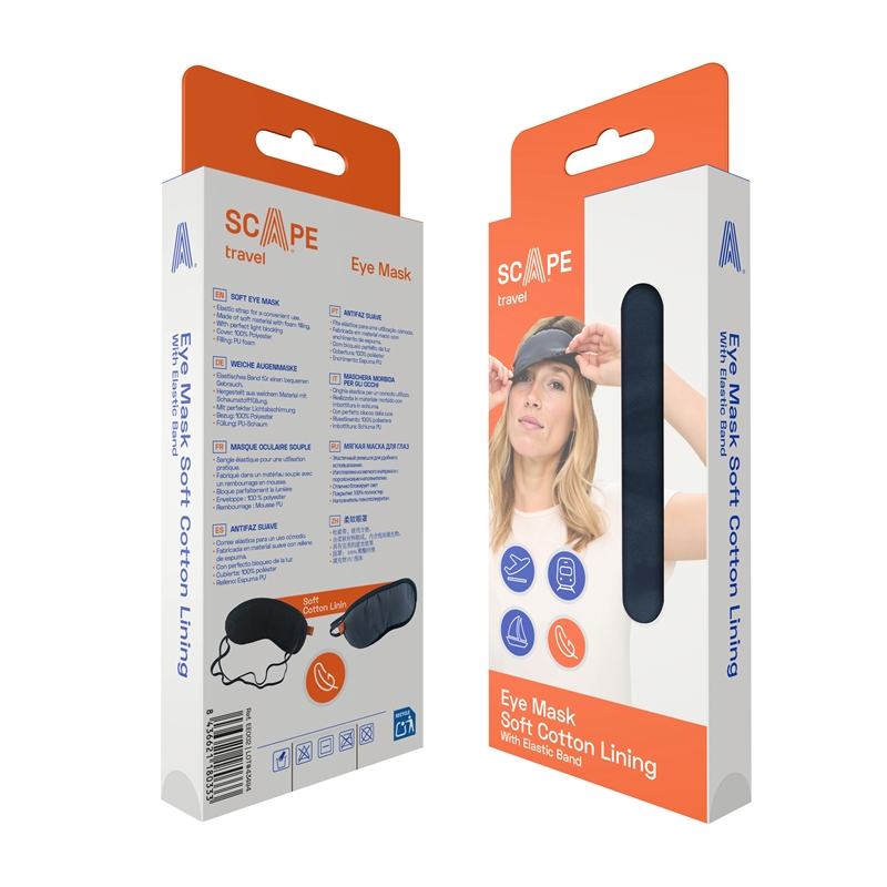 Scape Travel Eye mask with elastic band black
