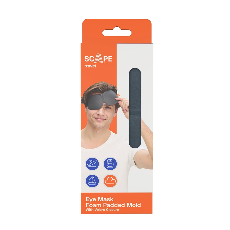 Scape Travel  Foam Eye mask with adjustable elastic band black