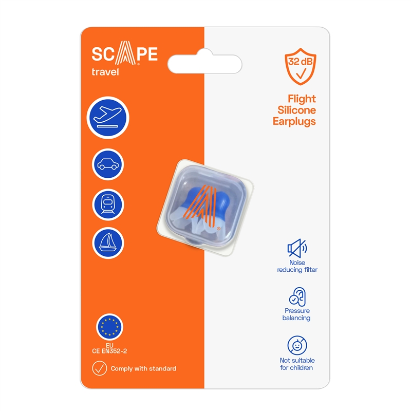 Scape Travel Reusable silicone Ear Plugs with carrying case  blue