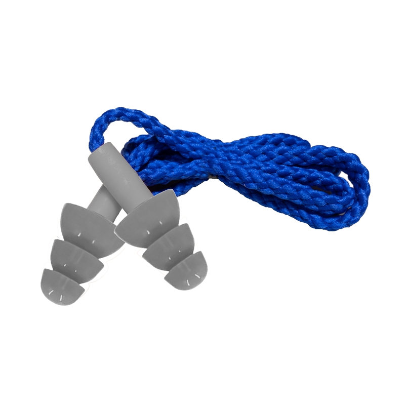 Scape Travel Reusable Silicone Ear Plugs with cord and carrying case grey