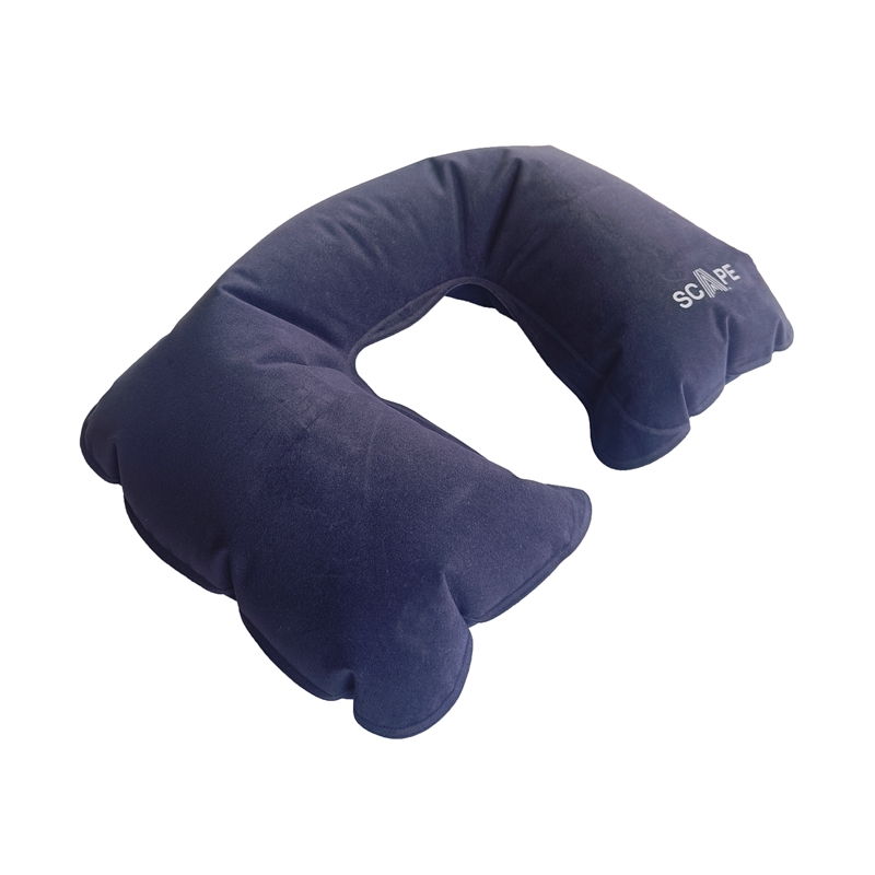 Scape Travel Inflatable travel pillow in blue-grey velvety  fabric