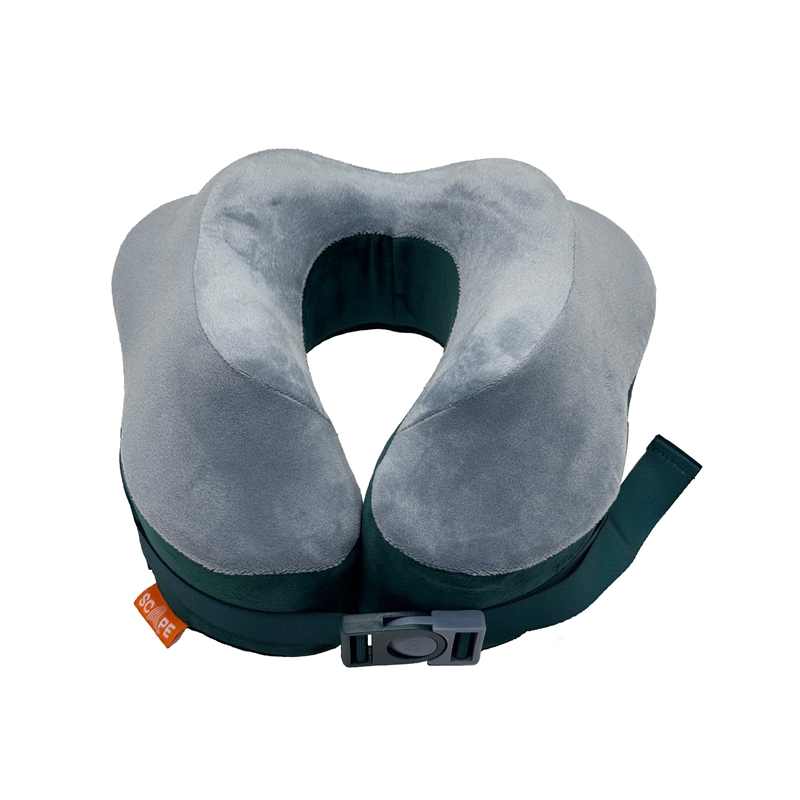Scape Travel Memory Foam Premium travel pillow with adjustable clilp fastener blue