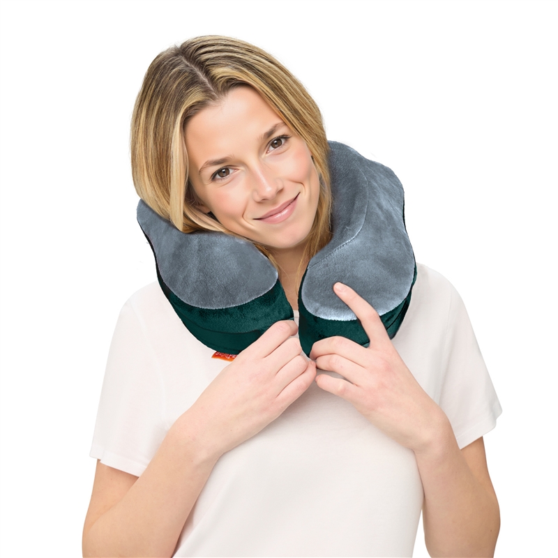 Scape Travel Memory Foam Premium travel pillow with adjustable clilp fastener blue