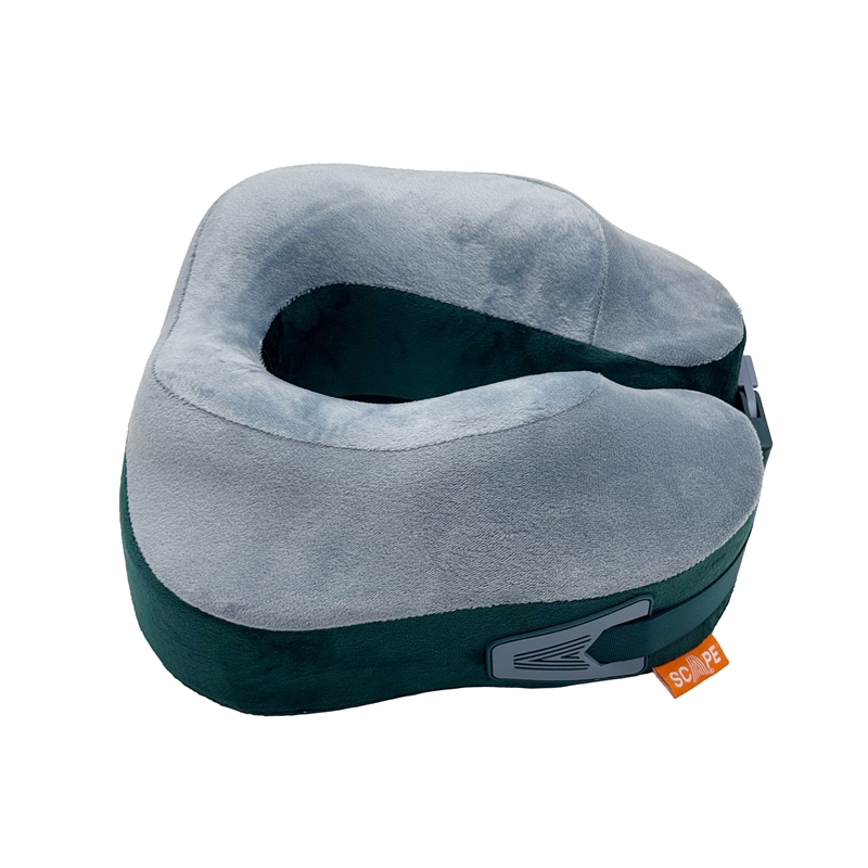 Scape Travel Memory Foam Premium travel pillow with adjustable clilp fastener blue