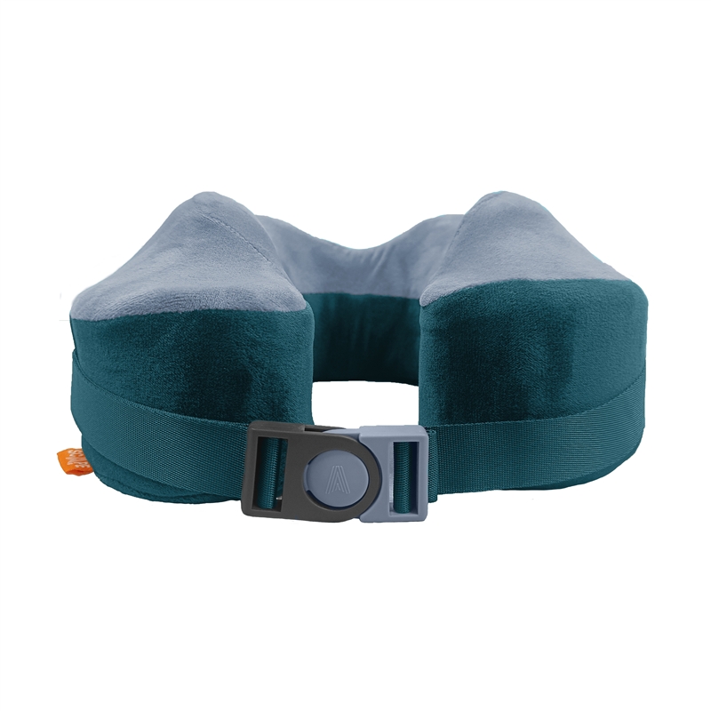 Scape Travel Memory Foam Premium travel pillow with adjustable clilp fastener blue