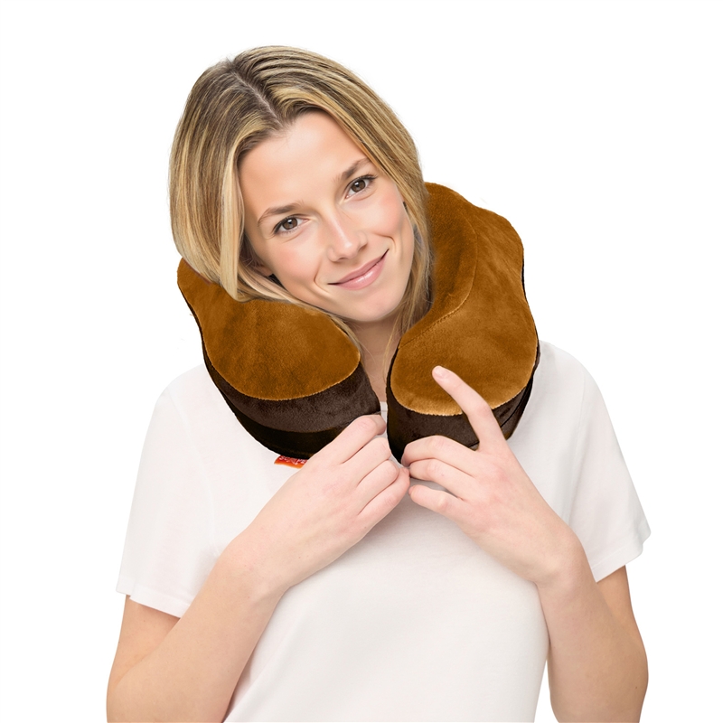 Scape Travel Memory Foam Premium travel pillow with adjustable clilp fastener orange