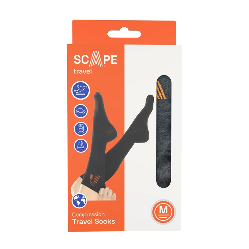 Scape Travel Compression Travel Socks Black Size M