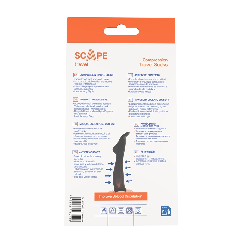 Scape Travel Compression Travel Socks Black Size M