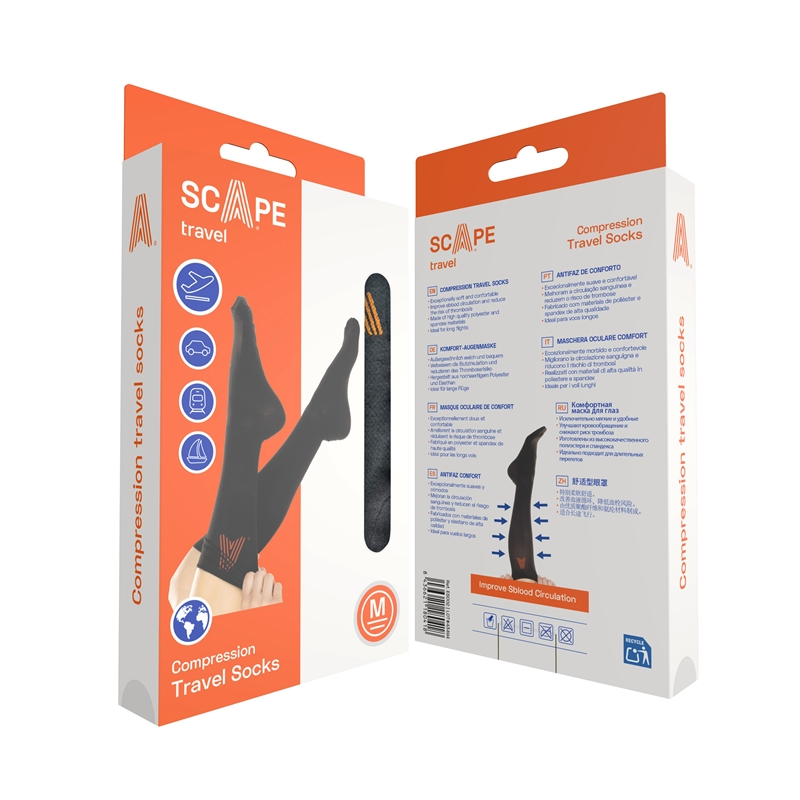 Scape Travel Compression Travel Socks Black Size M