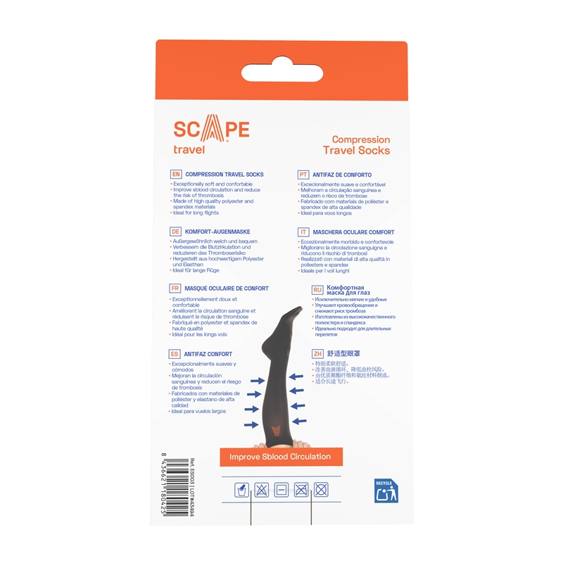 Scape Travel Compression Travel Socks Black Size L