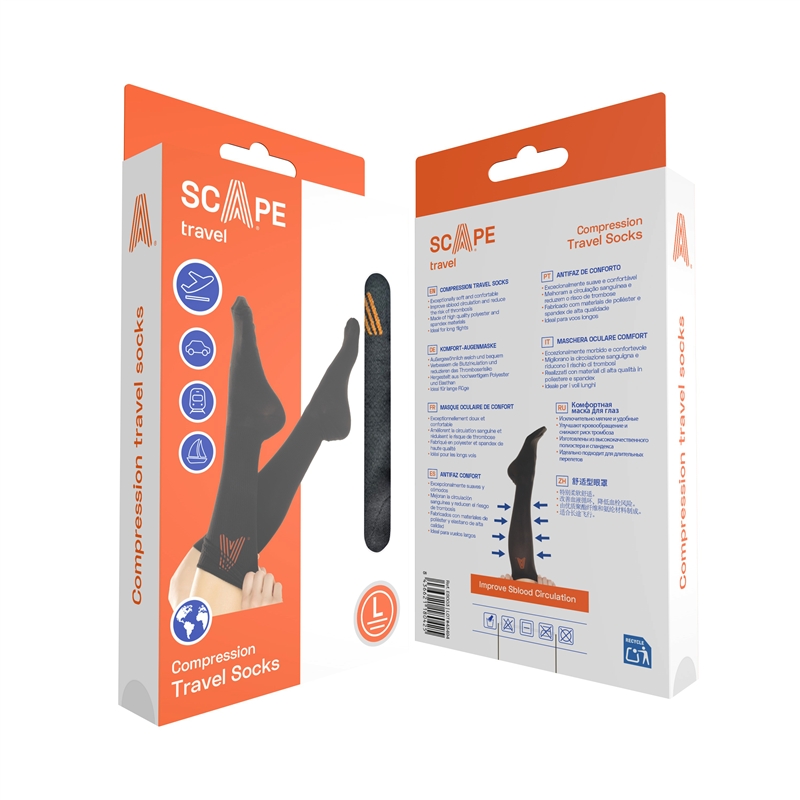 Scape Travel Compression Travel Socks Black Size L