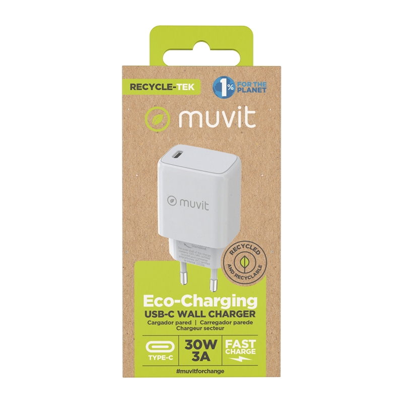 muvit for change wall charger Type C PD 30W white