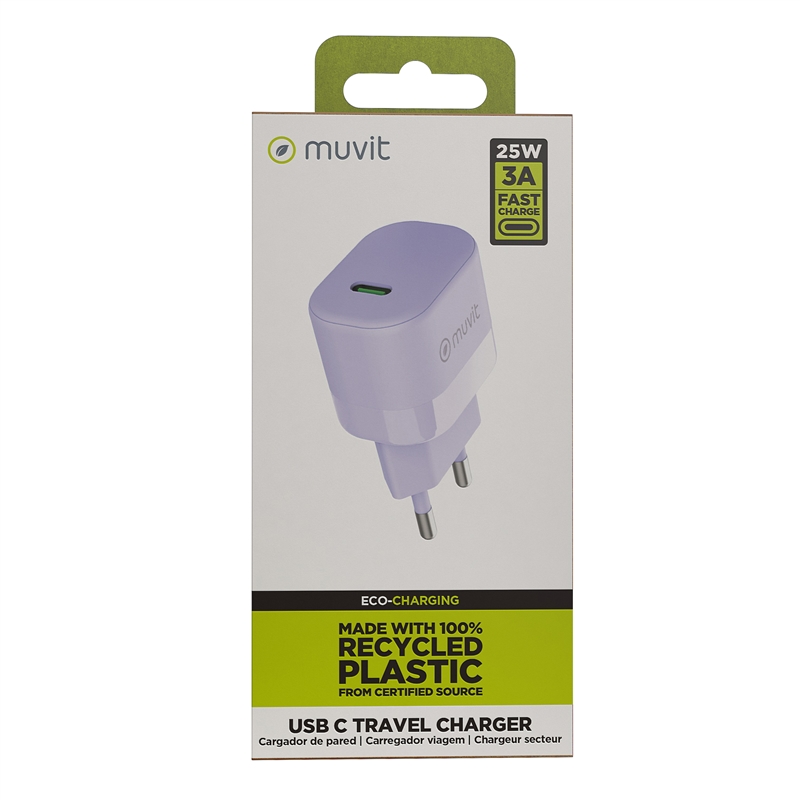 muvit for change wall charger Type C PD 25W lavender