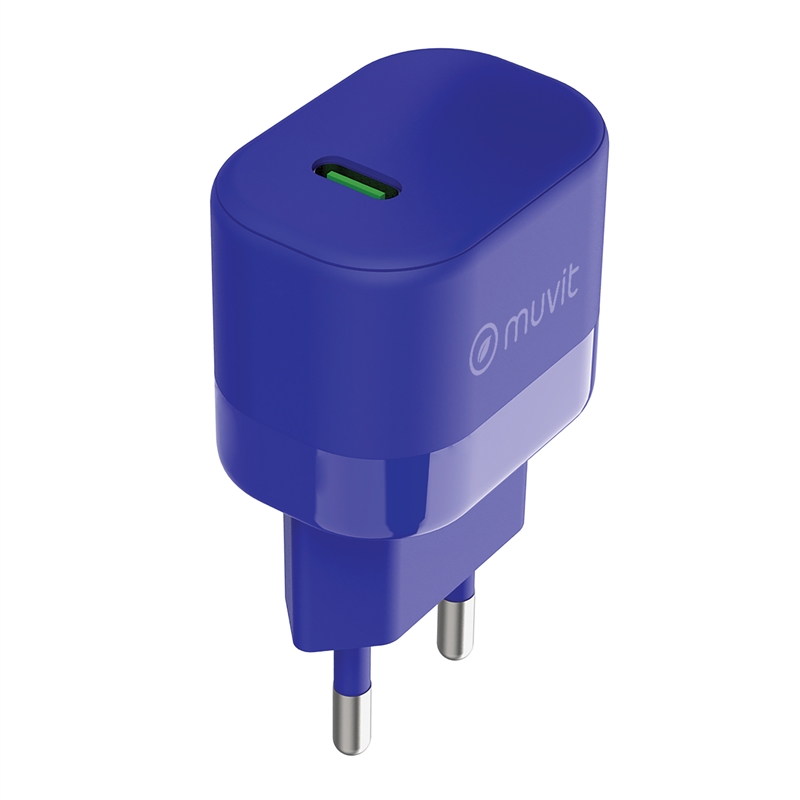 muvit for change wall charger Type C PD 25W blue