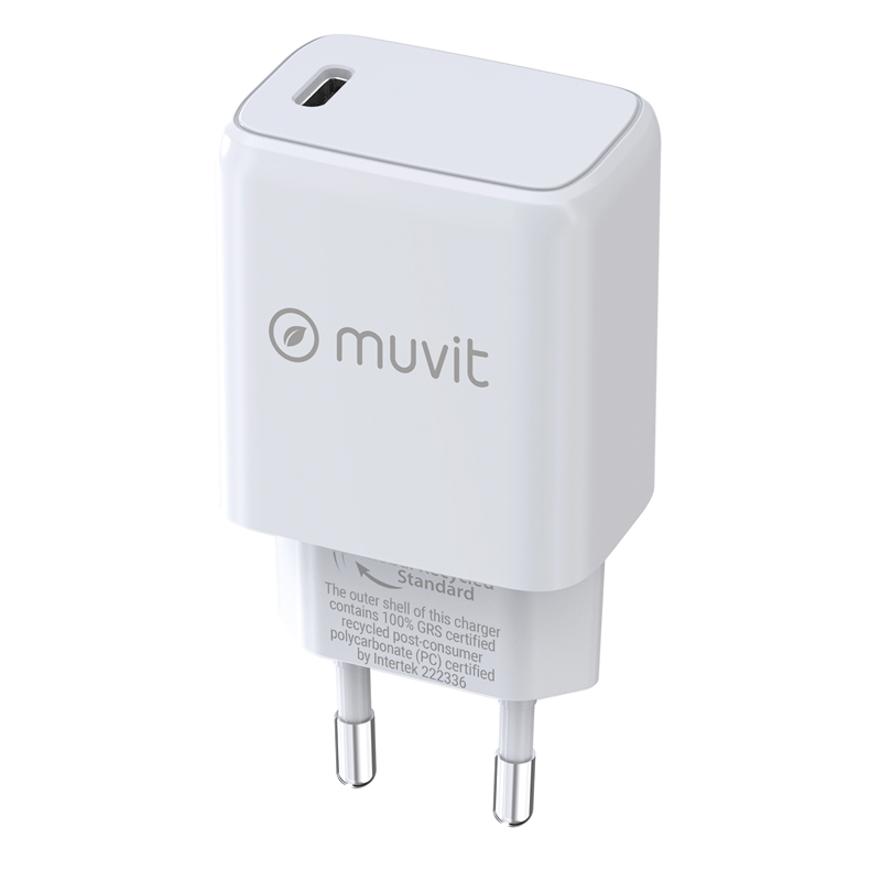 muvit for change wall charger Type C PD 25W white