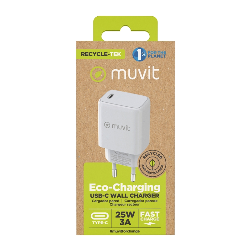 muvit for change wall charger Type C PD 25W white