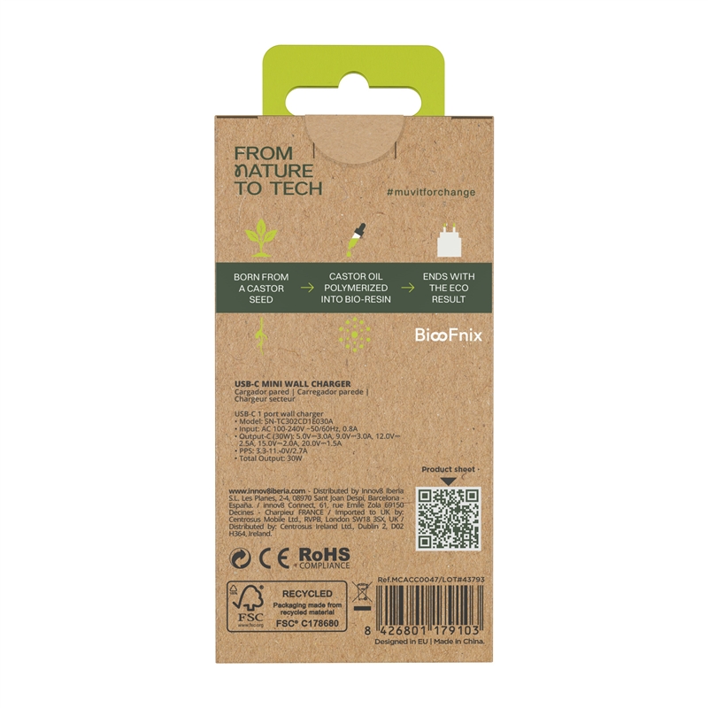 muvit for change cargador de pared Tipo C PD30W BiooFnix