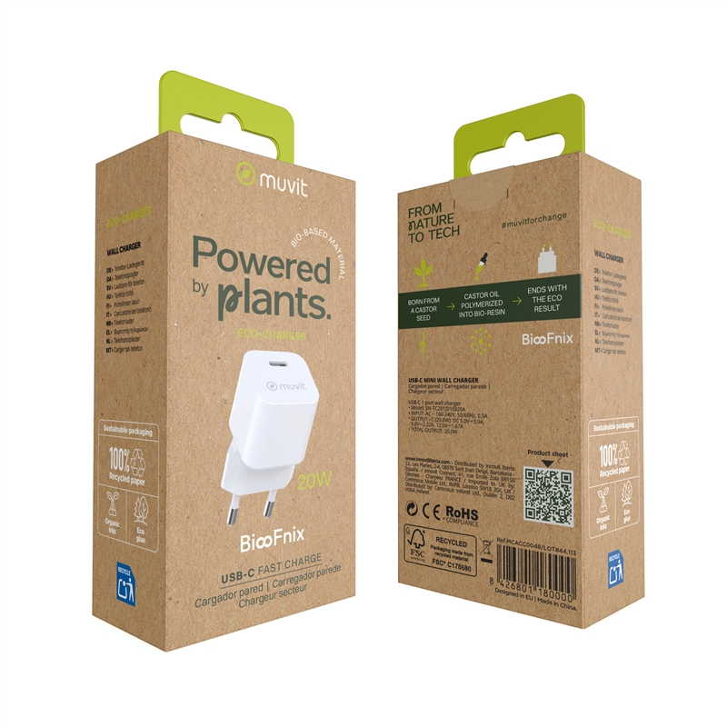 muvit for change cargador de pared Tipo C PD20W BiooFnix