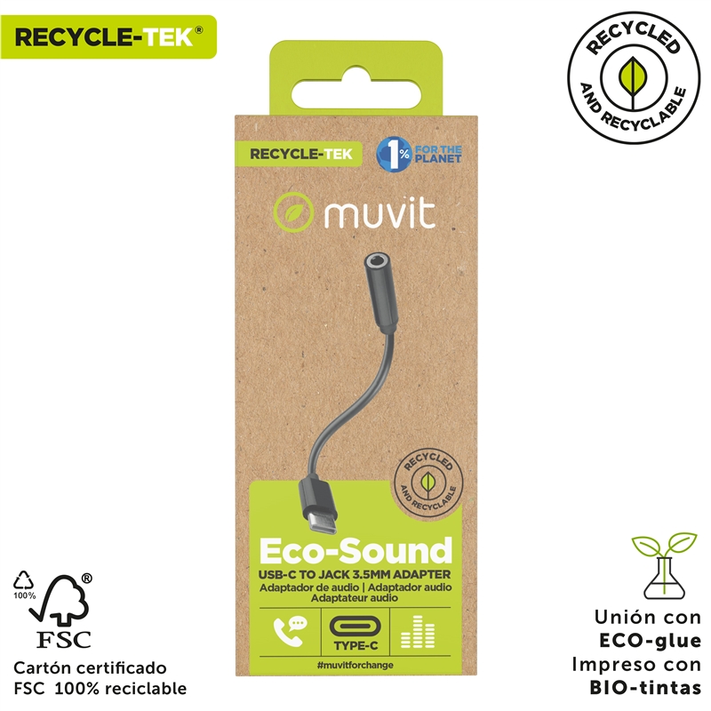 muvit for change Adapter Type C to 3.5mm Jack black